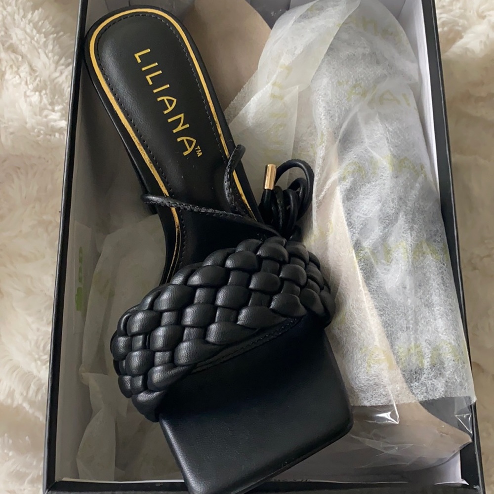 Forever 21 Braided Wraparound Block Heel